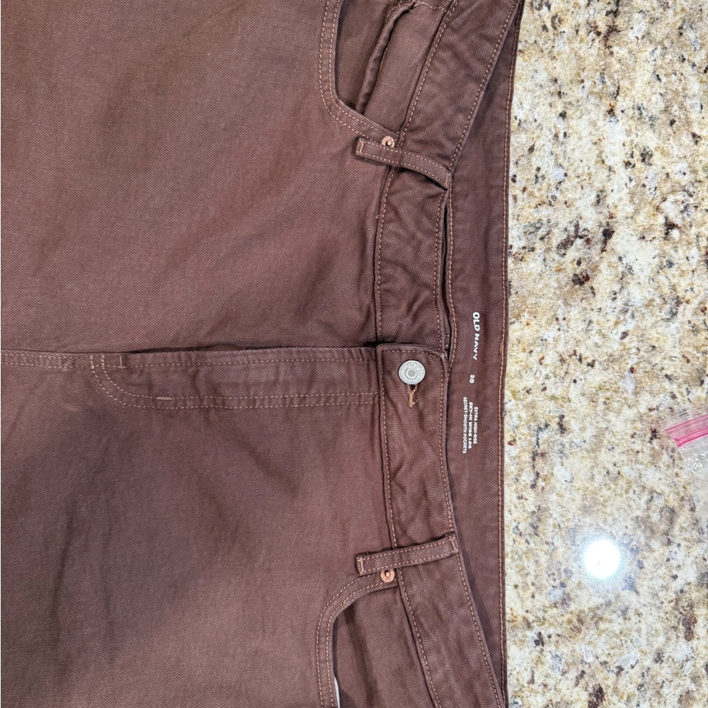 Old Navy Brown Extra High-Rise Sky-Hi Wide-Leg Jeans